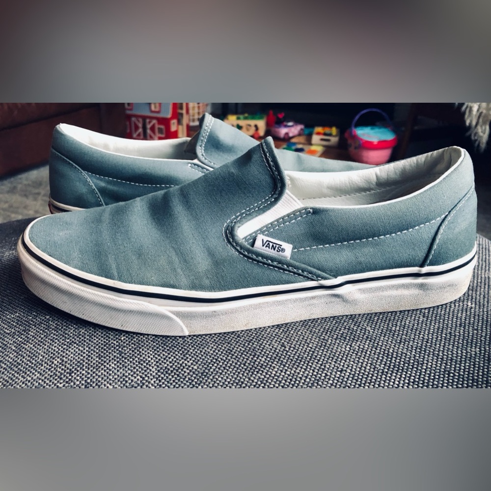 Vans blue slip ons